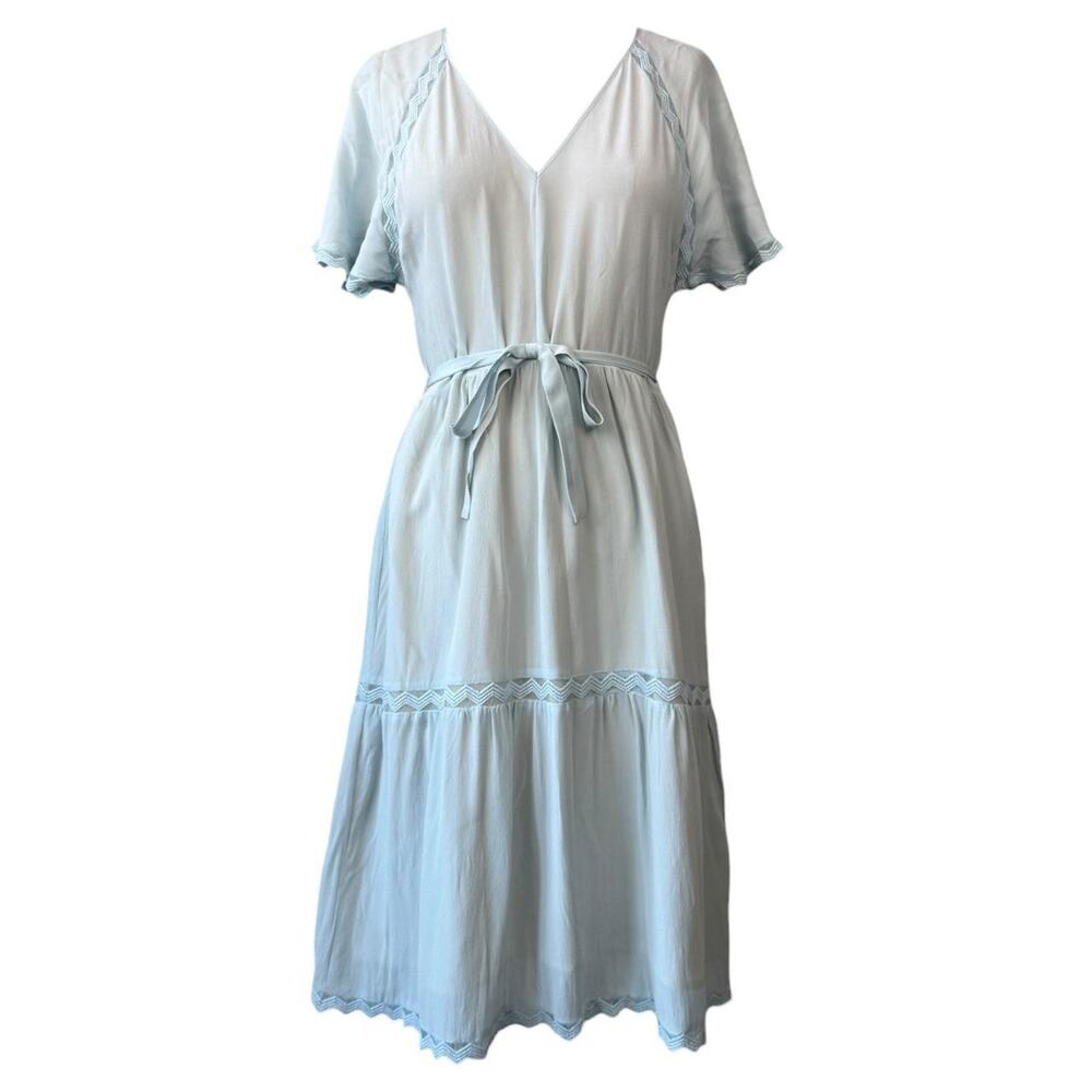 Vintage Y2K Hofmann Copenhagen blue silk dress size 34, Romantic cottagecore